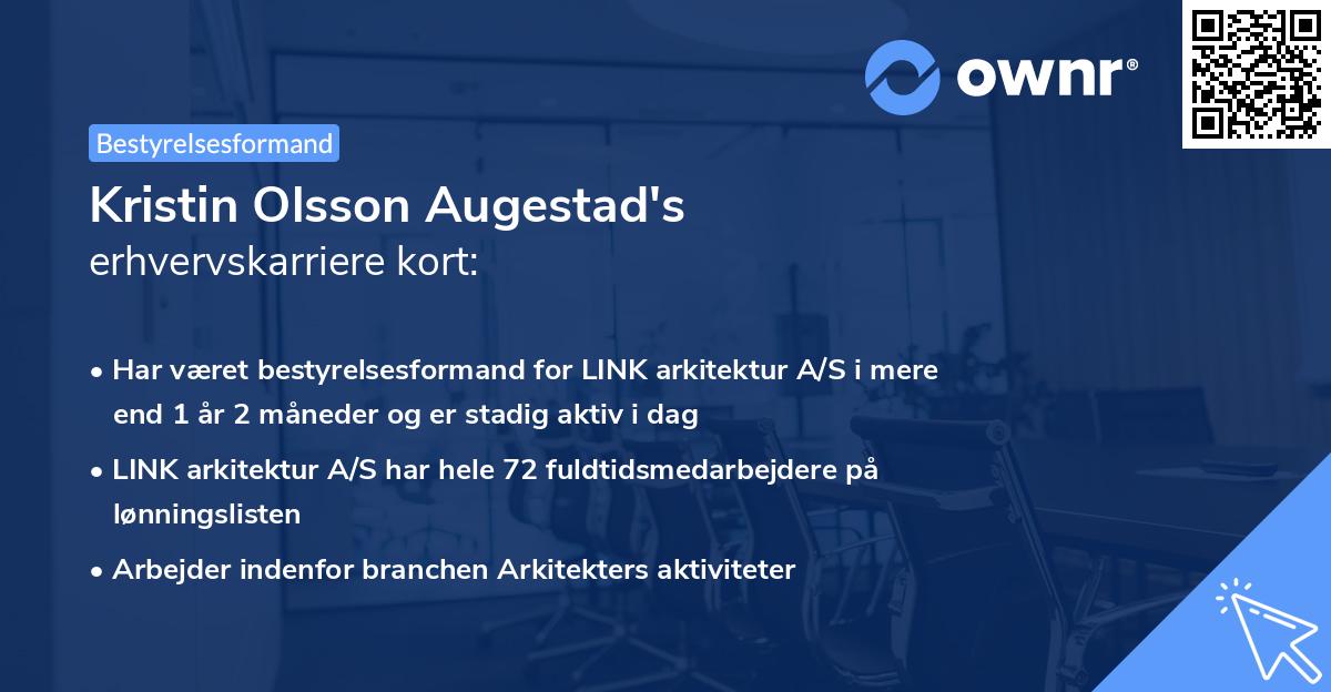 Kristin Olsson Augestad's erhvervskarriere kort