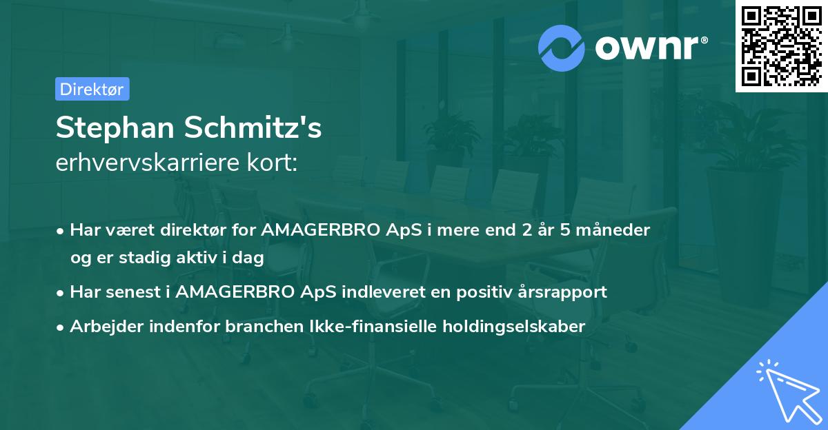 Stephan Schmitz's erhvervskarriere kort