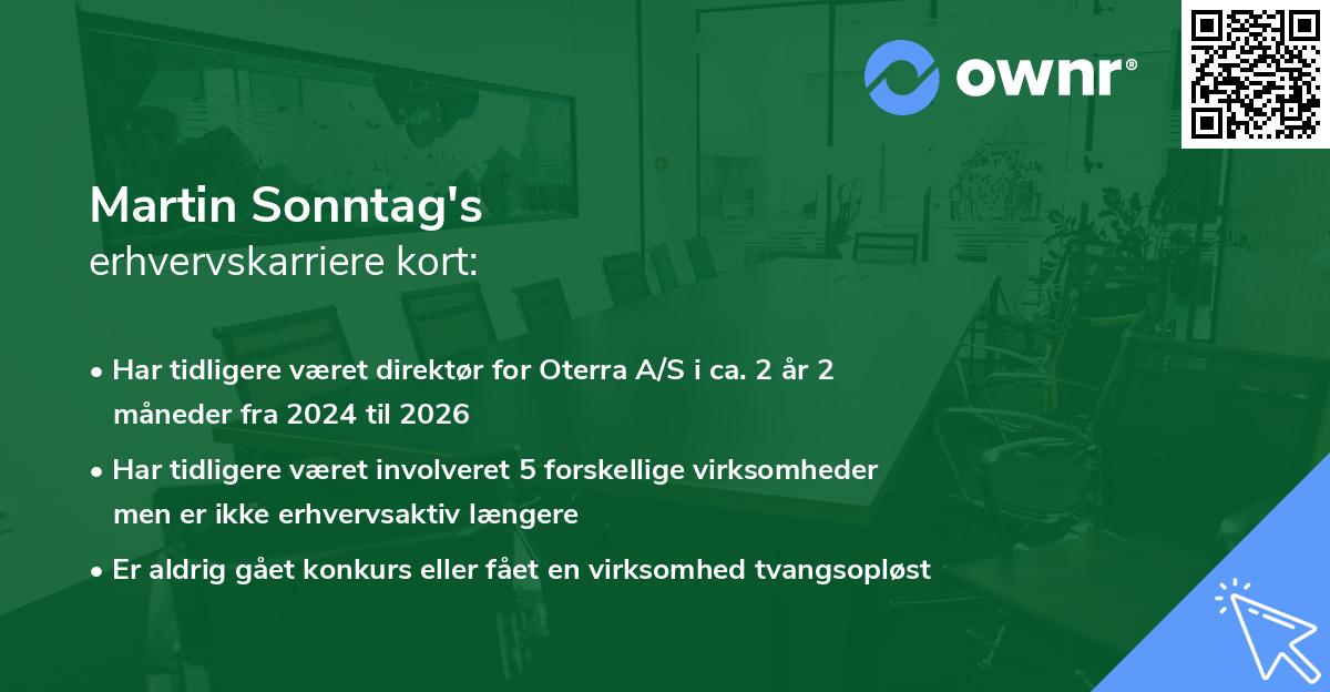 Martin Sonntag's erhvervskarriere kort