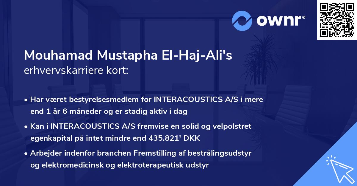 Mouhamad Mustapha El-Haj-Ali's erhvervskarriere kort