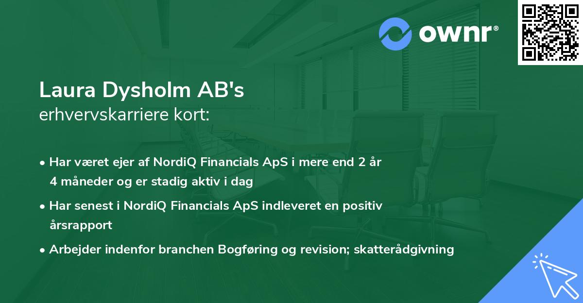 Laura Dysholm AB's erhvervskarriere kort