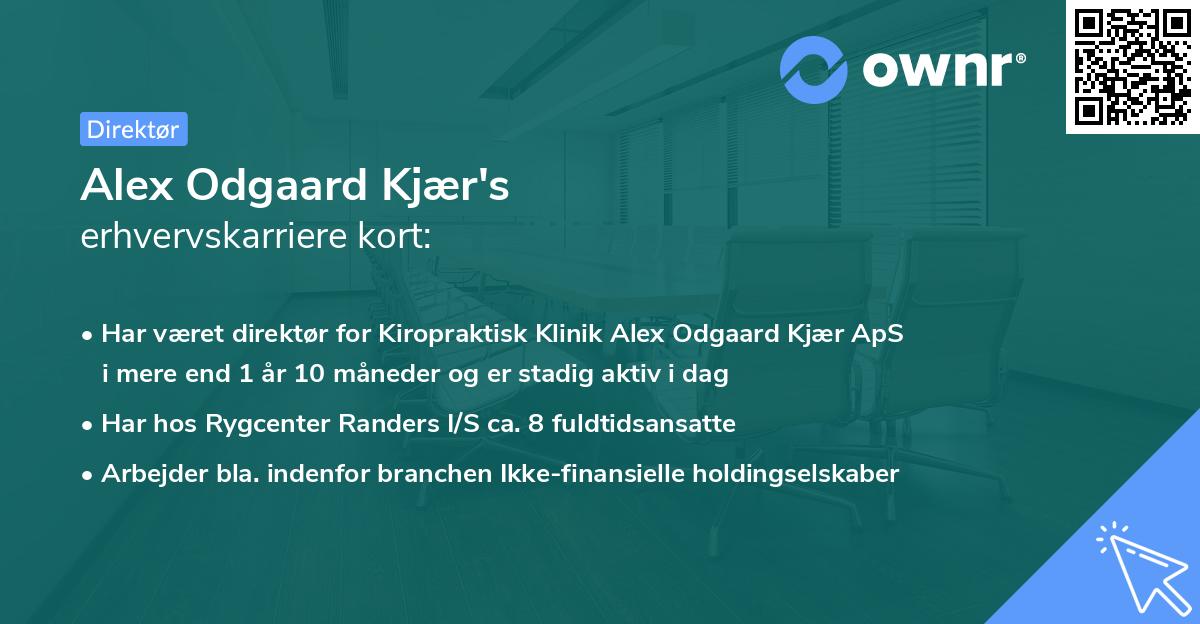 Alex Odgaard Kjær's erhvervskarriere kort