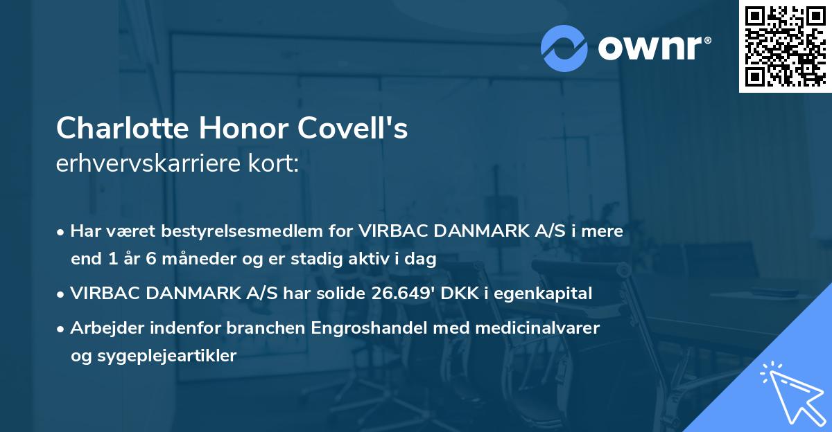 Charlotte Honor Covell's erhvervskarriere kort
