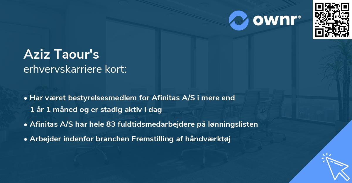 Aziz Taour's erhvervskarriere kort