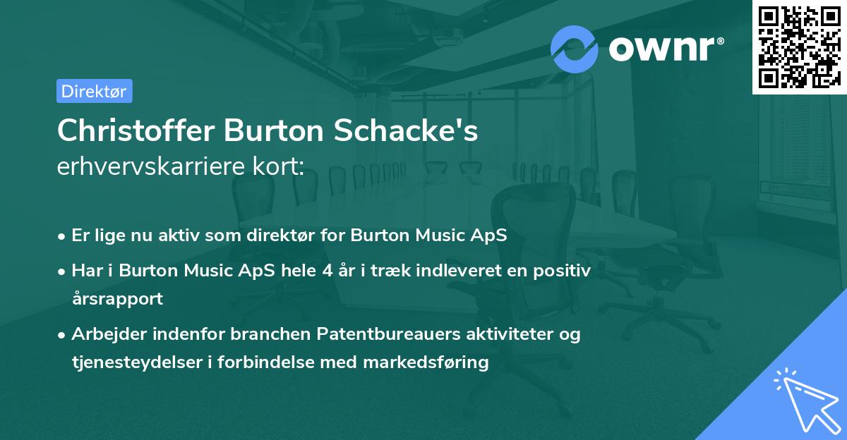 Christoffer Burton Schacke's erhvervskarriere kort
