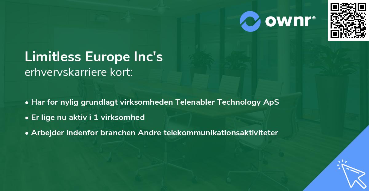 Limitless Europe Inc's erhvervskarriere kort