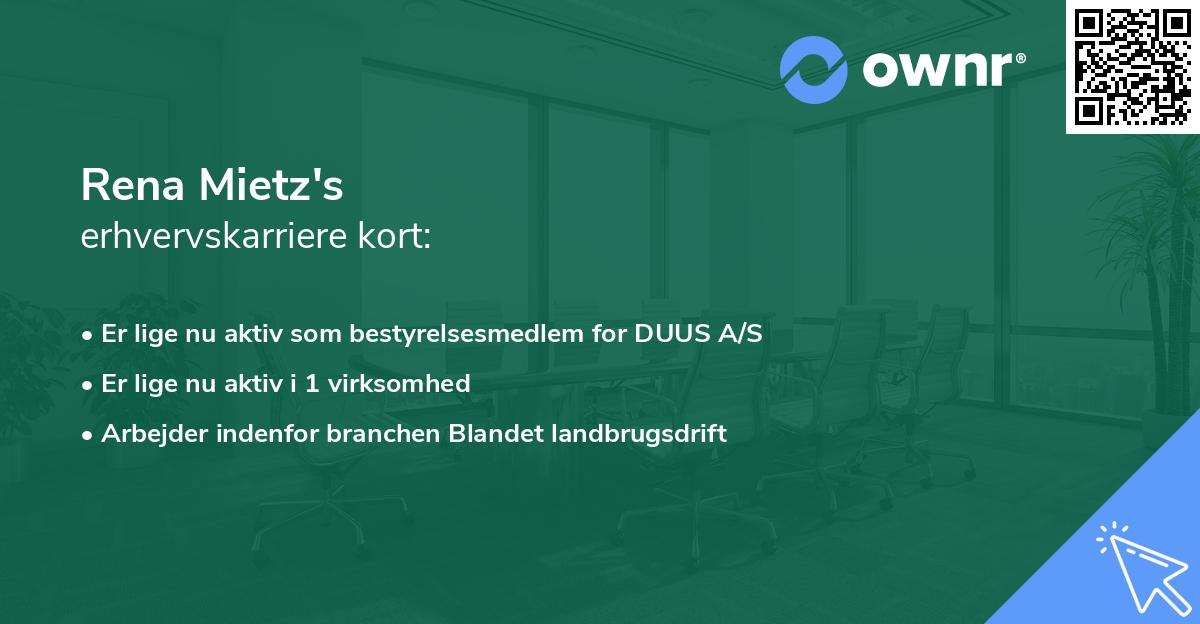 Rena Mietz's erhvervskarriere kort