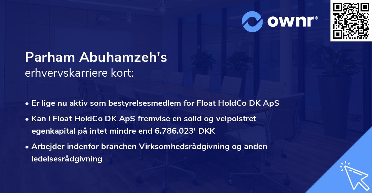 Parham Abuhamzeh's erhvervskarriere kort