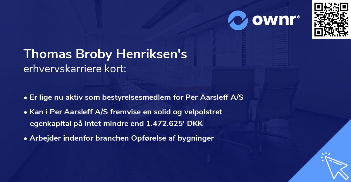 Thomas Broby Henriksen's erhvervskarriere kort