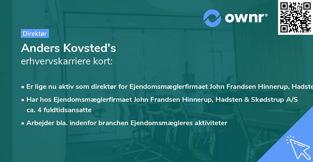 Anders Kovsted's erhvervskarriere kort