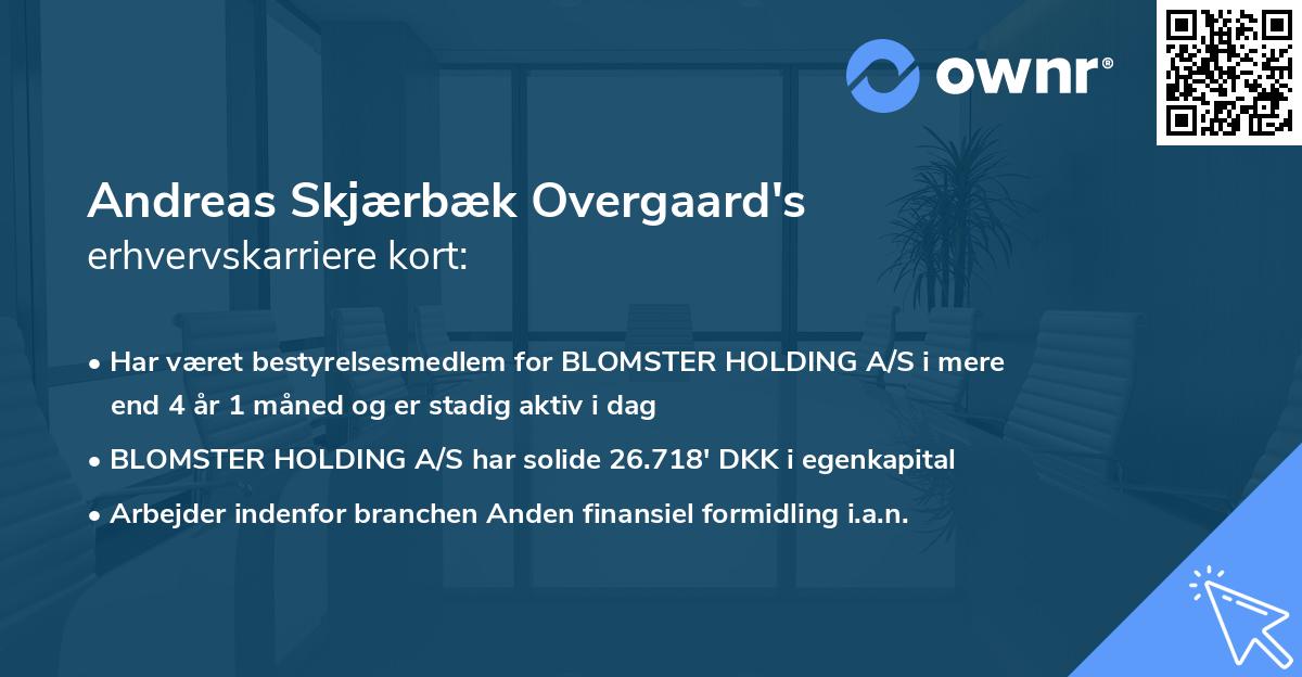 Andreas Skjærbæk Overgaard's erhvervskarriere kort