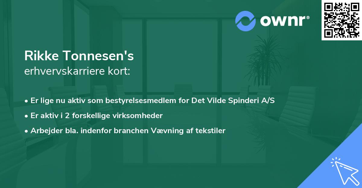 Rikke Tonnesen's erhvervskarriere kort