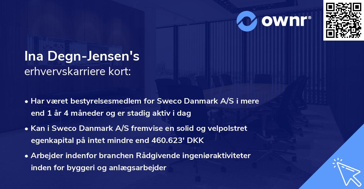 Ina Degn-Jensen's erhvervskarriere kort