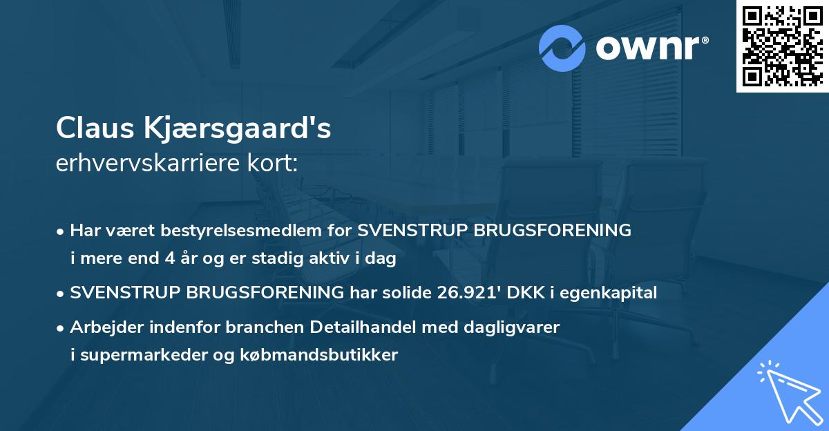 Claus Kjærsgaard's erhvervskarriere kort