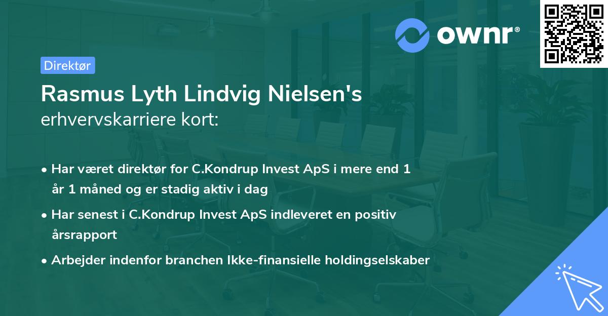 Rasmus Lyth Lindvig Nielsen's erhvervskarriere kort