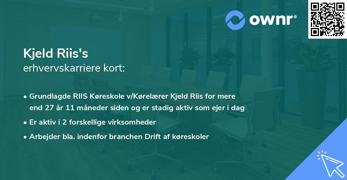 Kjeld Riis's erhvervskarriere kort
