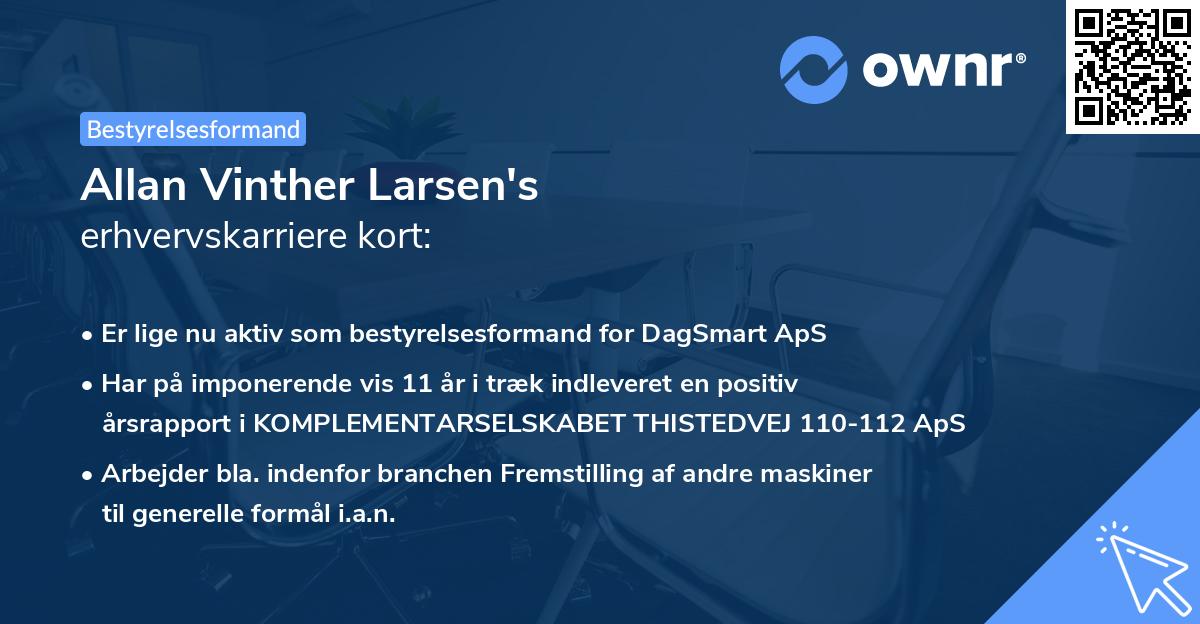 Allan Vinther Larsen's erhvervskarriere kort