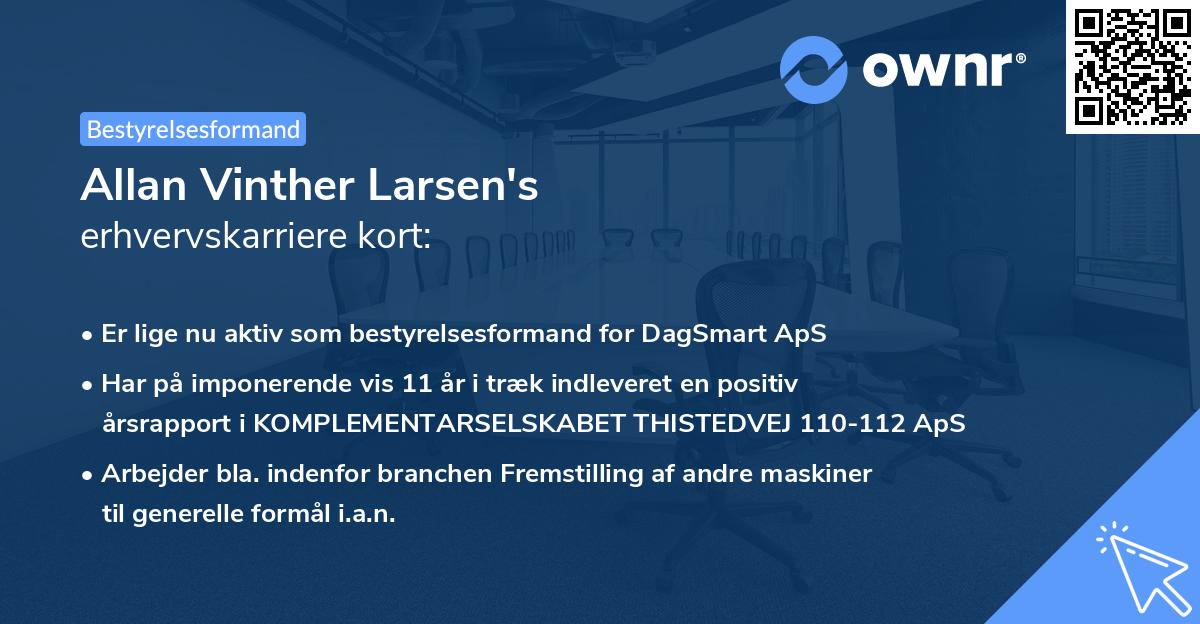 Allan Vinther Larsen's erhvervskarriere kort
