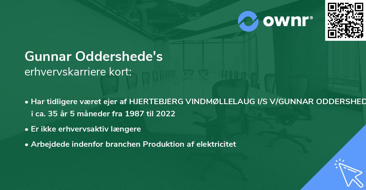 Gunnar Oddershede's erhvervskarriere kort