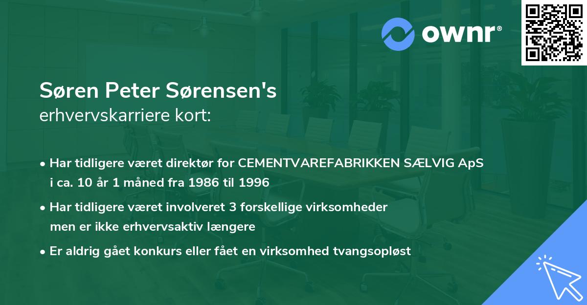 Søren Peter Sørensen's erhvervskarriere kort