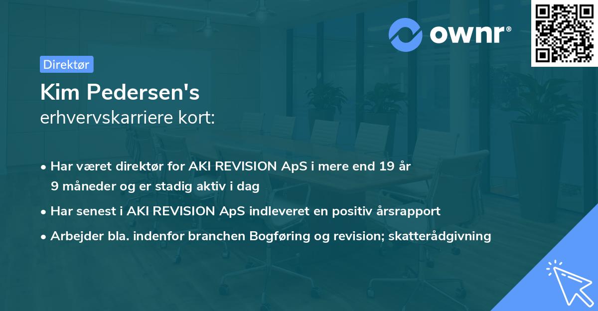Kim Pedersen's erhvervskarriere kort