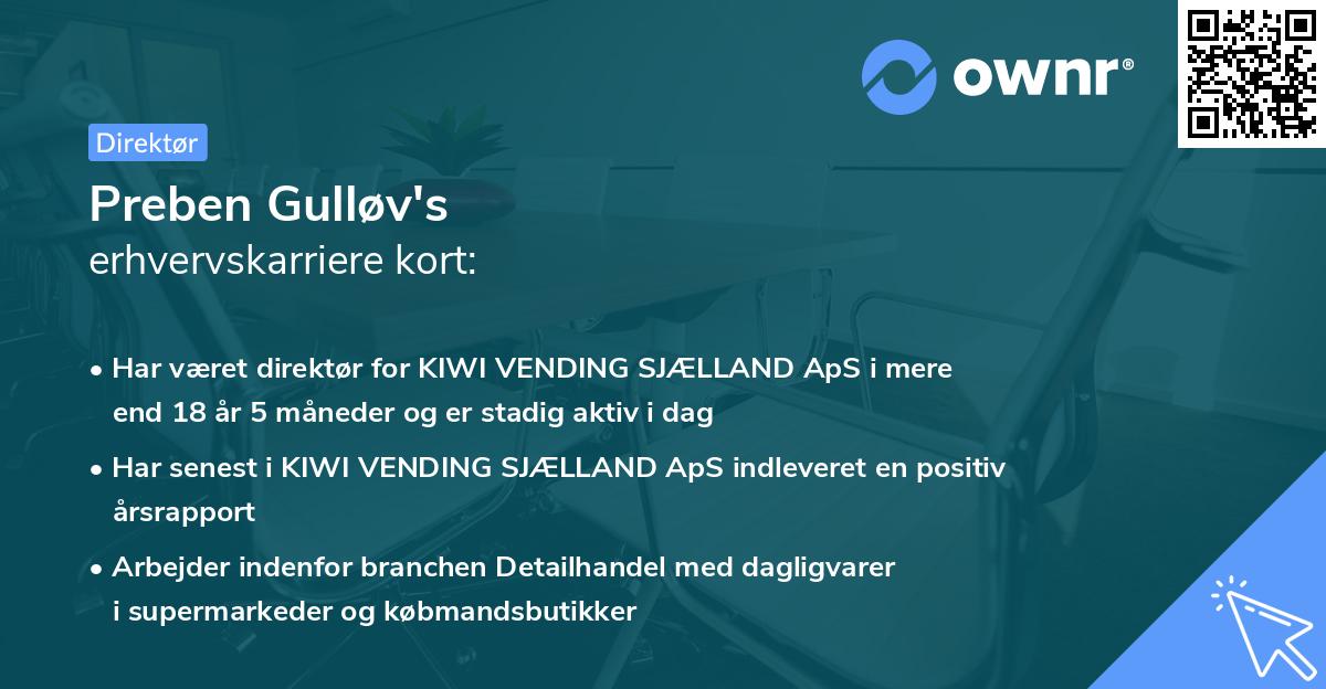 Preben Gulløv's erhvervskarriere kort
