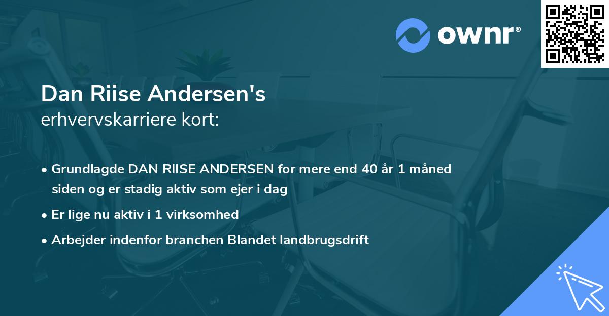 Dan Riise Andersen's erhvervskarriere kort