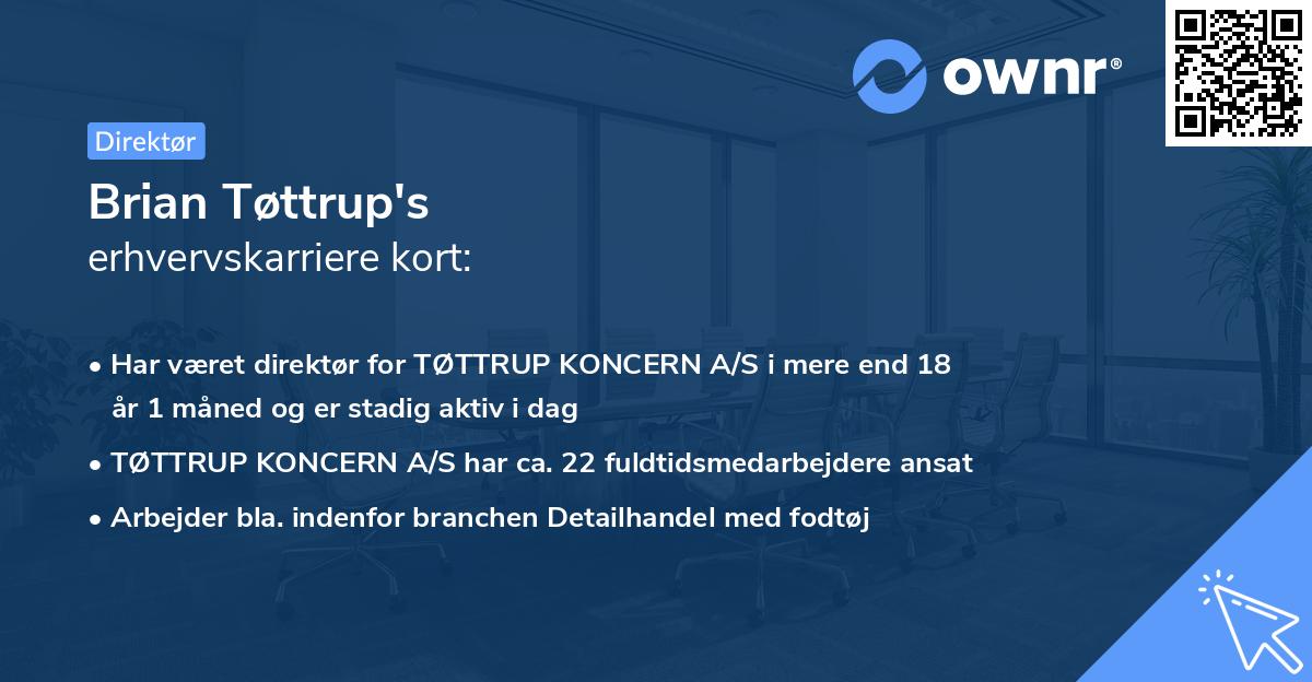Brian Tøttrup's erhvervskarriere kort