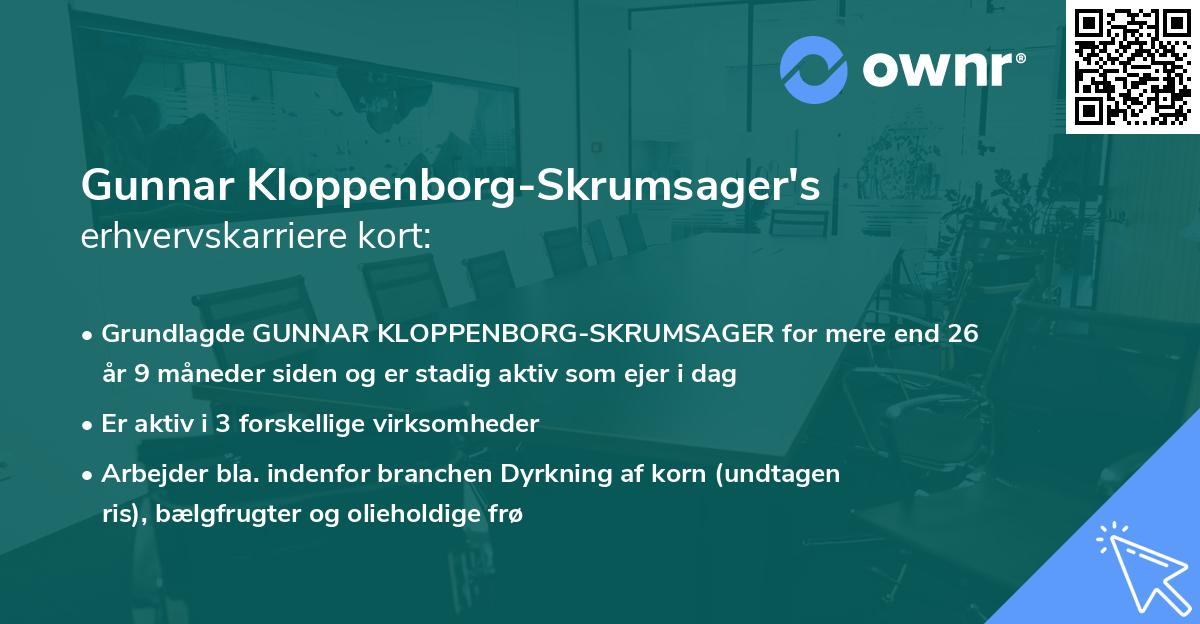 Gunnar Kloppenborg-Skrumsager's erhvervskarriere kort