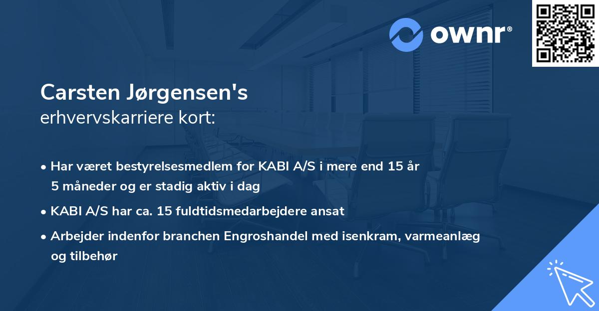 Carsten Jørgensen's erhvervskarriere kort