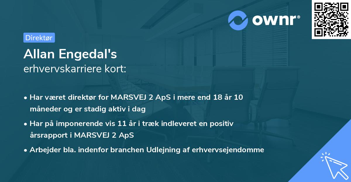 Allan Engedal's erhvervskarriere kort