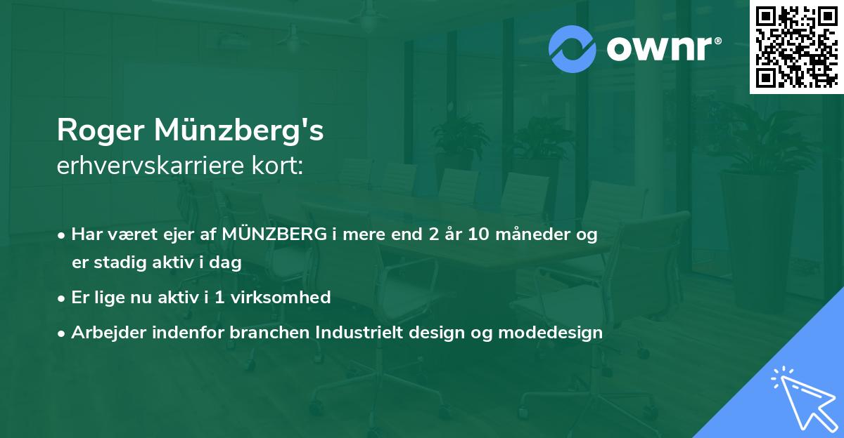 Roger Münzberg's erhvervskarriere kort