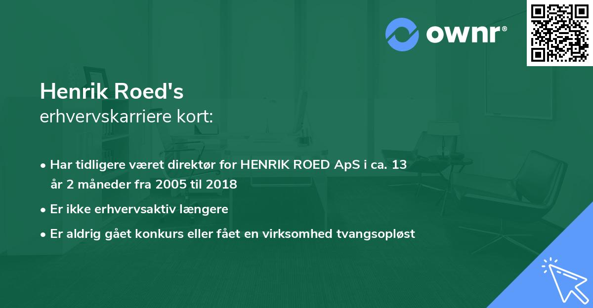 Henrik Roed's erhvervskarriere kort