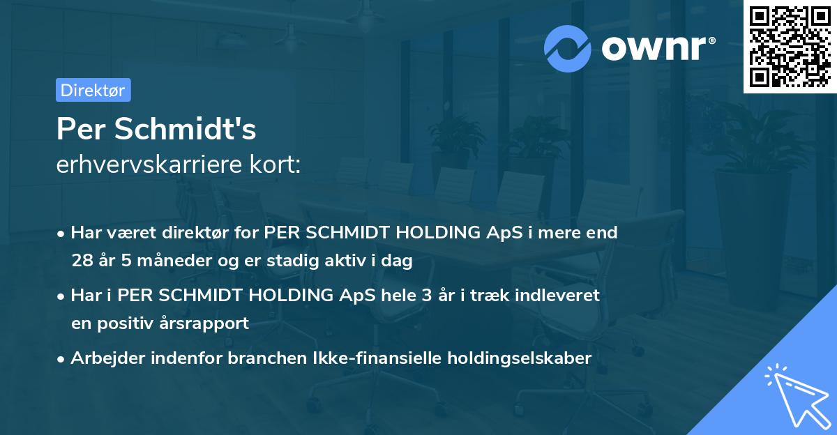 Per Schmidt's erhvervskarriere kort