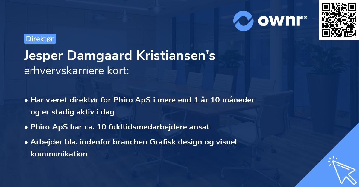 Jesper Damgaard Kristiansen's erhvervskarriere kort