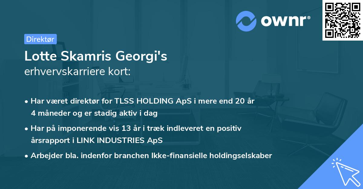 Lotte Skamris Georgi's erhvervskarriere kort