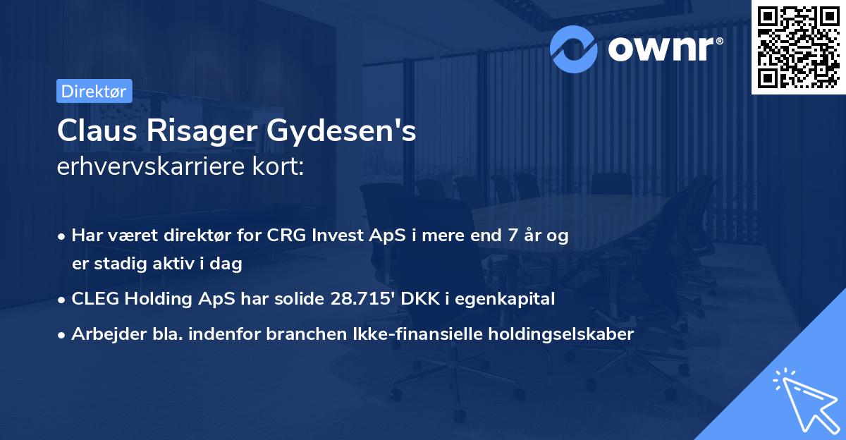 Claus Risager Gydesen's erhvervskarriere kort