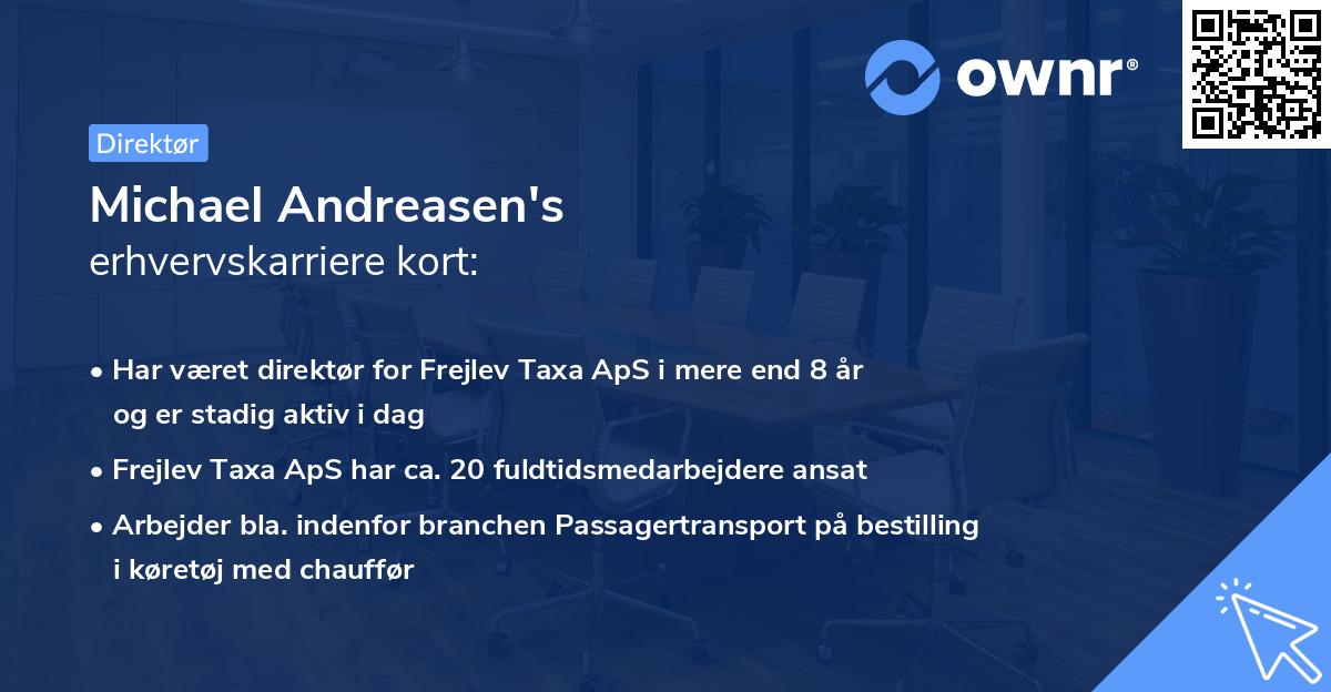 Michael Andreasen's erhvervskarriere kort