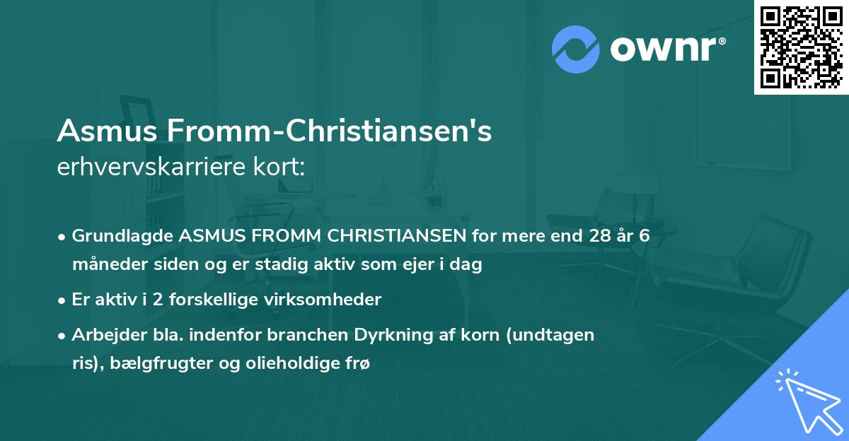 Asmus Fromm-Christiansen's erhvervskarriere kort