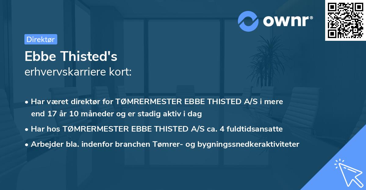 Ebbe Thisted's erhvervskarriere kort