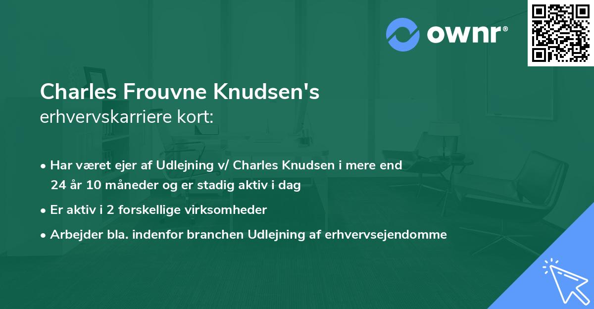 Charles Frouvne Knudsen's erhvervskarriere kort