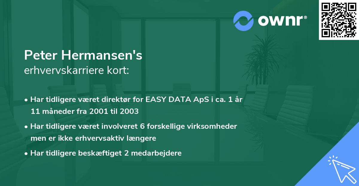 Peter Hermansen's erhvervskarriere kort
