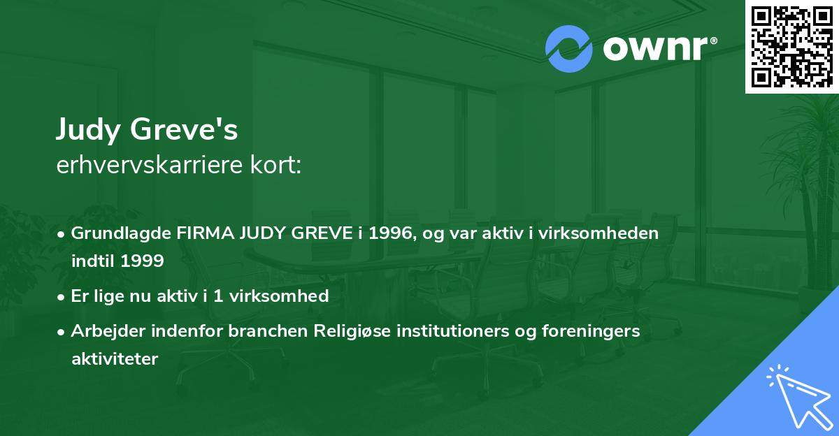 Judy Greve's erhvervskarriere kort