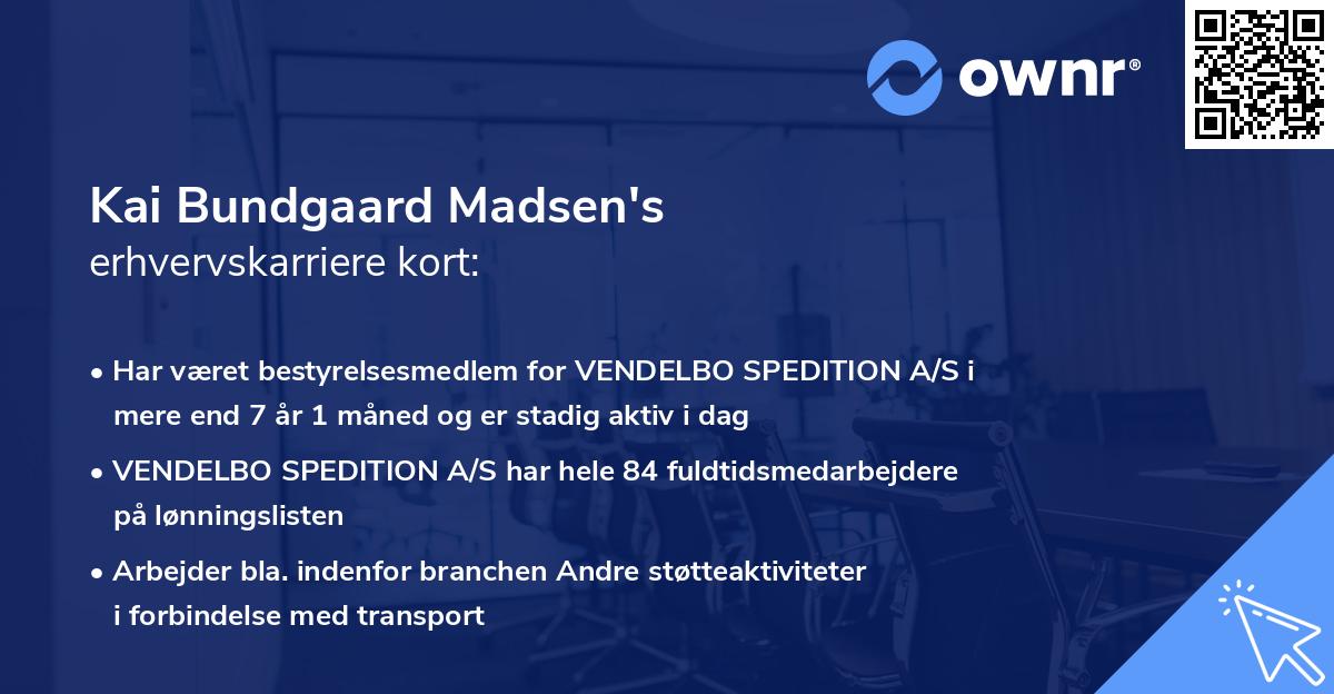 Kai Bundgaard Madsen's erhvervskarriere kort
