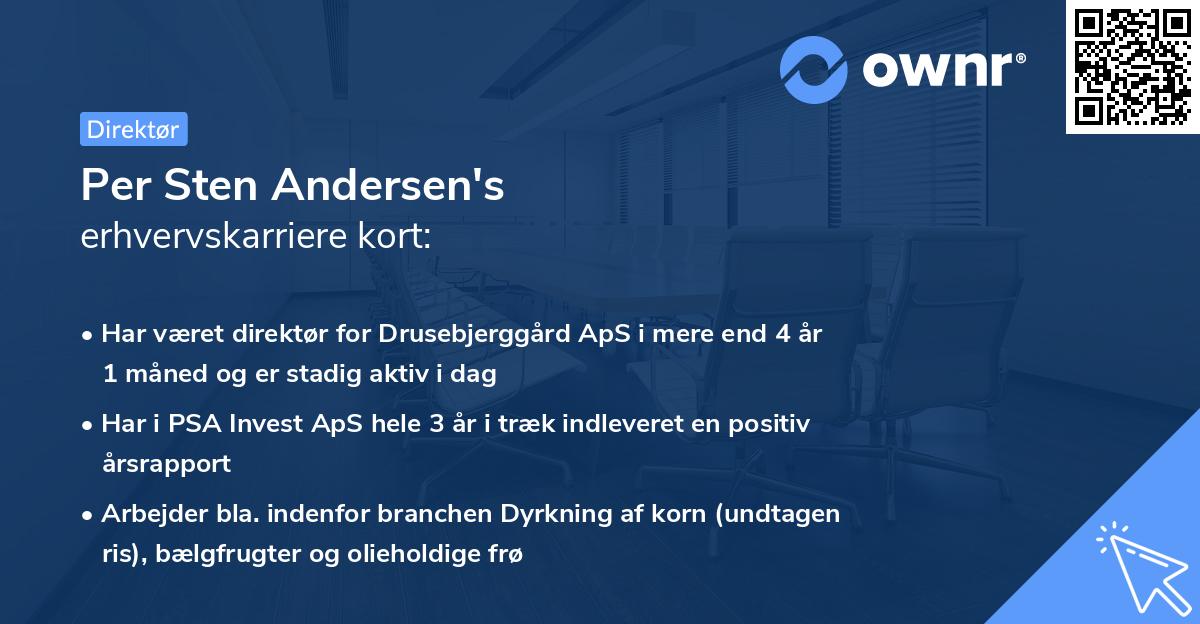 Per Sten Andersen's erhvervskarriere kort