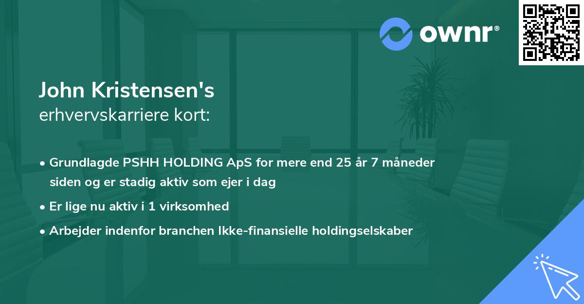 John Kristensen's erhvervskarriere kort