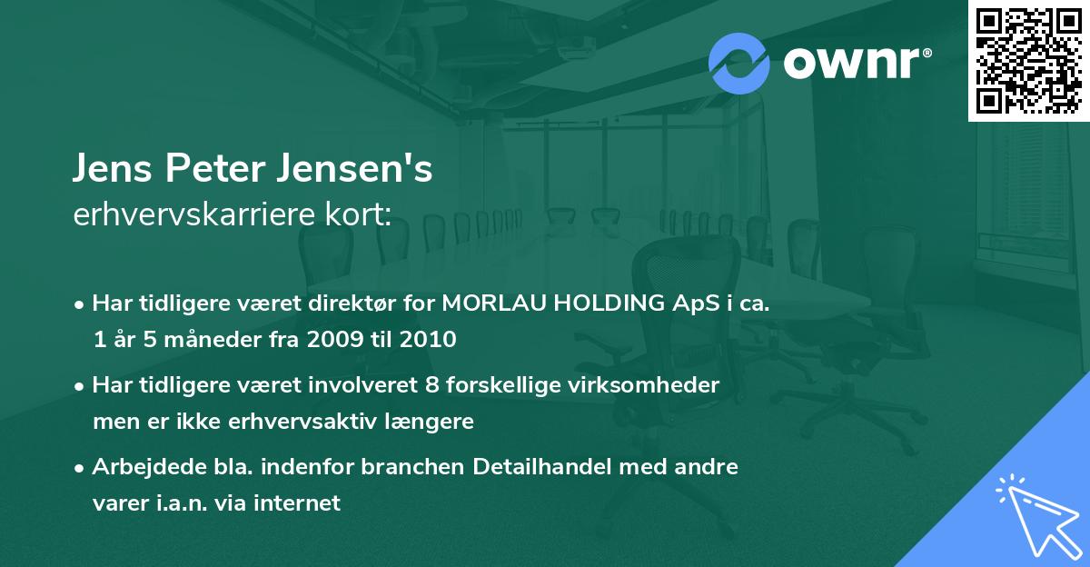 Jens Peter Jensen's erhvervskarriere kort