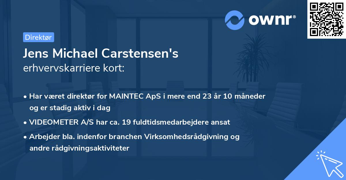 Jens Michael Carstensen's erhvervskarriere kort