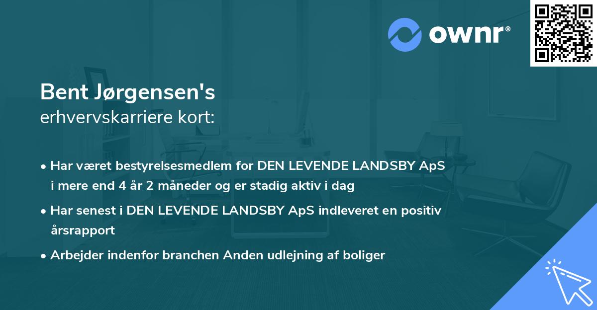 Bent Jørgensen's erhvervskarriere kort