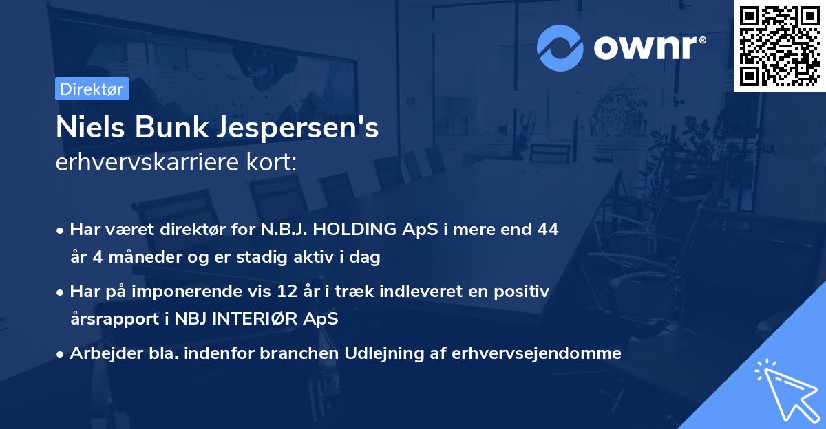 Niels Bunk Jespersen's erhvervskarriere kort